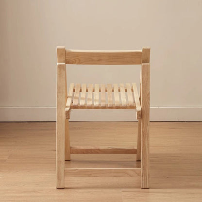 Contemporary Nordic Foldable Rectangular Wooden Slat Dining Chair Backrest For Dining Room