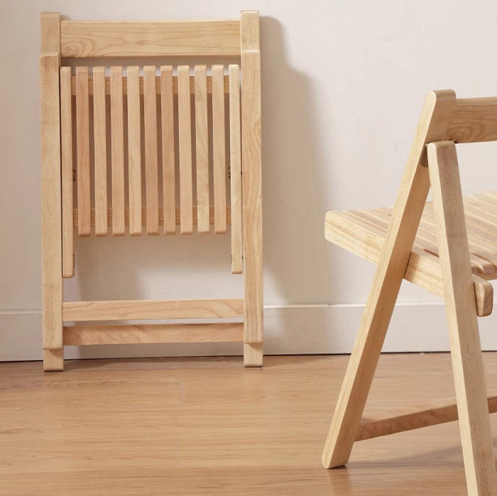 Contemporary Nordic Foldable Rectangular Wooden Slat Dining Chair Backrest For Dining Room