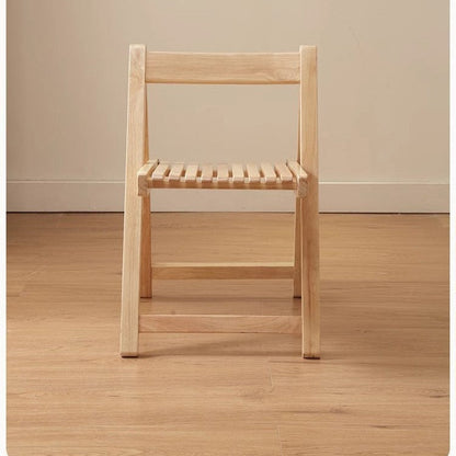 Contemporary Nordic Foldable Rectangular Wooden Slat Dining Chair Backrest For Dining Room