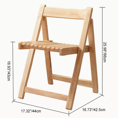 Contemporary Nordic Foldable Rectangular Wooden Slat Dining Chair Backrest For Dining Room