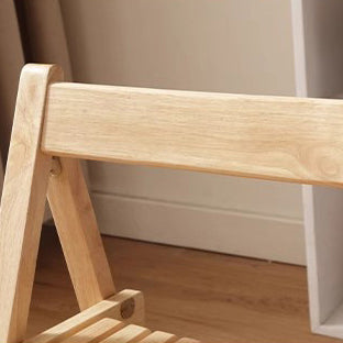 Contemporary Nordic Foldable Rectangular Wooden Slat Dining Chair Backrest For Dining Room