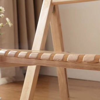 Contemporary Nordic Foldable Rectangular Wooden Slat Dining Chair Backrest For Dining Room