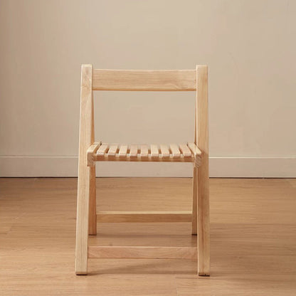 Contemporary Nordic Foldable Rectangular Wooden Slat Dining Chair Backrest For Dining Room