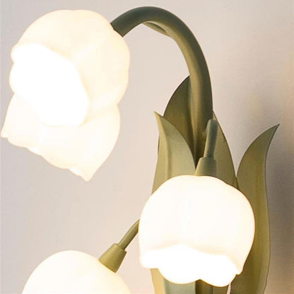 Modern Minimalist Bell Orchid Iron PC Shade 5-Light Wall Sconce Lamp For Living Room