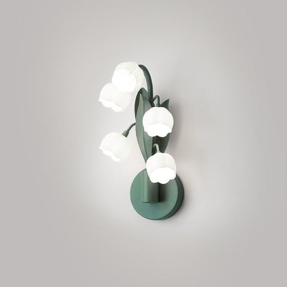 Modern Minimalist Bell Orchid Iron PC Shade 5-Light Wall Sconce Lamp For Living Room