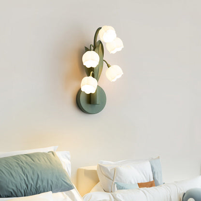Modern Minimalist Bell Orchid Iron PC Shade 5-Light Wall Sconce Lamp For Living Room