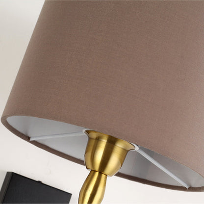 Contemporary Nordic Round Cylinder Iron Fabric Shade 1-Light Wall Sconce Lamp For Living Room