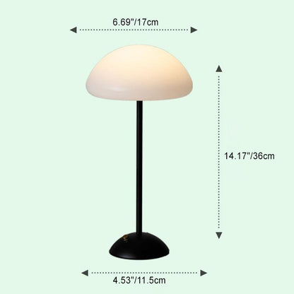 Contemporary Creative Round Mushroom Shape Iron Frame ABS Shade LED Table Lamp For Bedroom