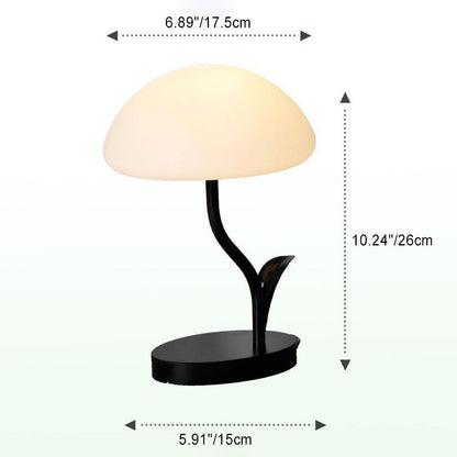 Contemporary Creative Round Mushroom Shape Iron Frame ABS Shade LED Table Lamp For Bedroom