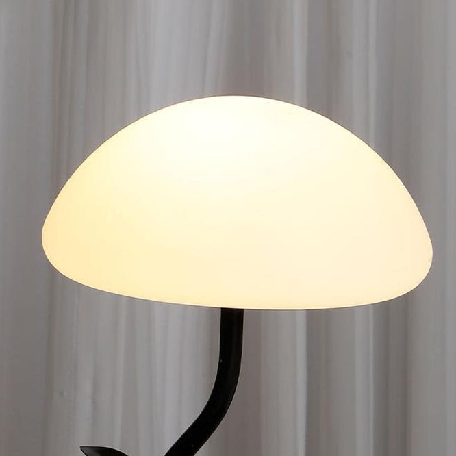 Contemporary Creative Round Mushroom Shape Iron Frame ABS Shade LED Table Lamp For Bedroom