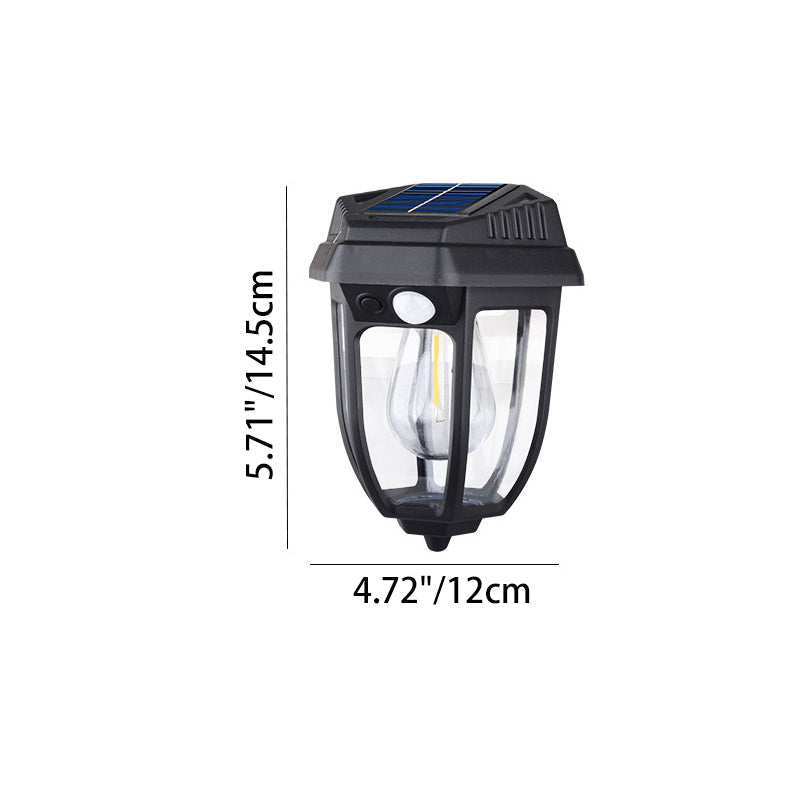 Modern Minimalist Solar Waterproof Rectangular Iron Glass LED Wall Sconce Lamp For Outdoor Patio