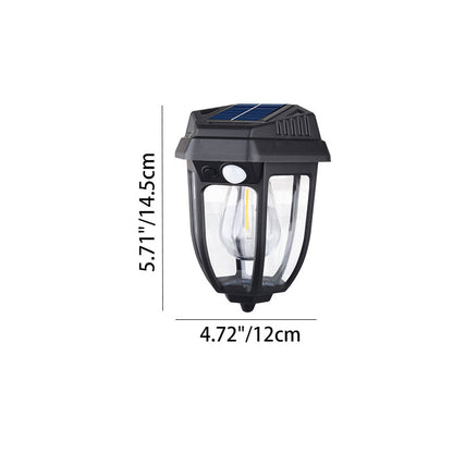 Modern Minimalist Solar Waterproof Rectangular Iron Glass LED Wall Sconce Lamp For Outdoor Patio