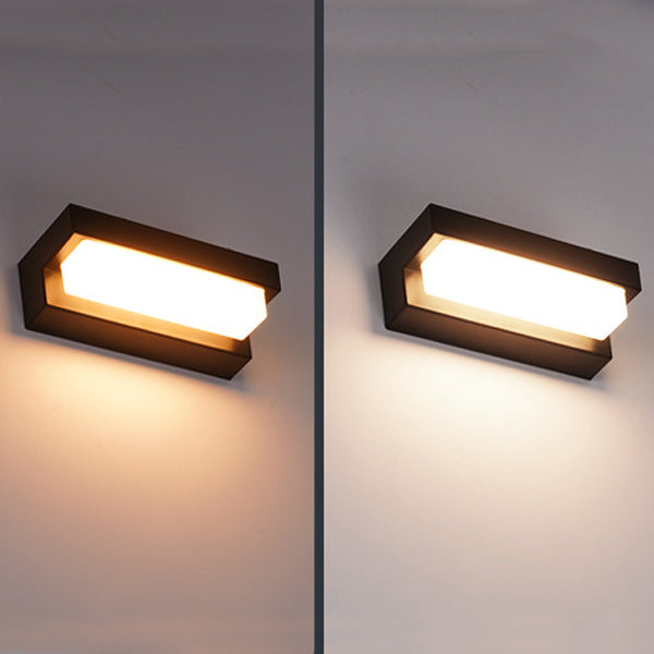 Modern Minimalist Solar Waterproof Rectangular ABS Acrylic LED Wall Sconce Lamp For Outdoor Patio