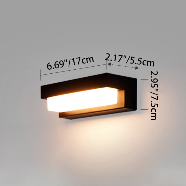 Modern Minimalist Solar Waterproof Rectangular ABS Acrylic LED Wall Sconce Lamp For Outdoor Patio