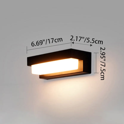 Modern Minimalist Solar Waterproof Rectangular ABS Acrylic LED Wall Sconce Lamp For Outdoor Patio