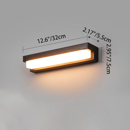 Modern Minimalist Solar Waterproof Rectangular ABS Acrylic LED Wall Sconce Lamp For Outdoor Patio