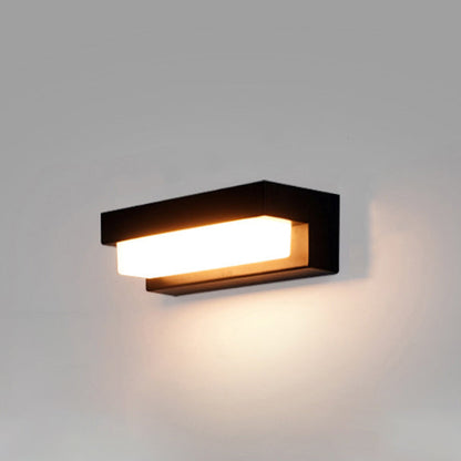Modern Minimalist Solar Waterproof Rectangular ABS Acrylic LED Wall Sconce Lamp For Outdoor Patio