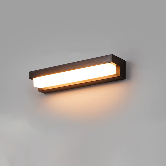 Modern Minimalist Solar Waterproof Rectangular ABS Acrylic LED Wall Sconce Lamp For Outdoor Patio