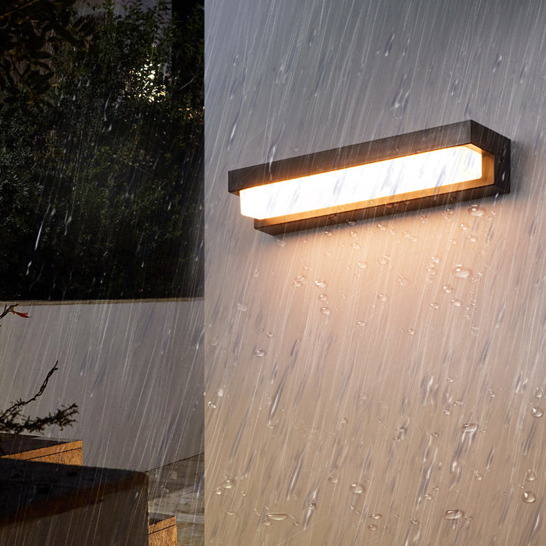Modern Minimalist Solar Waterproof Rectangular ABS Acrylic LED Wall Sconce Lamp For Outdoor Patio