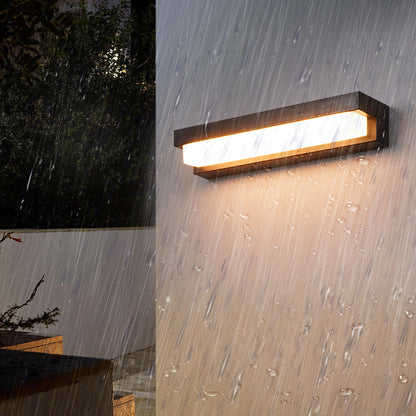 Modern Minimalist Solar Waterproof Rectangular ABS Acrylic LED Wall Sconce Lamp For Outdoor Patio