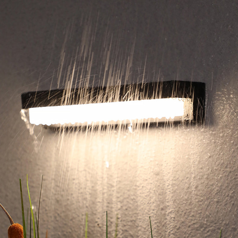 Modern Minimalist Solar Waterproof Sensor Rectangular ABS LED Wall Sconce Lamp For Outdoor Patio