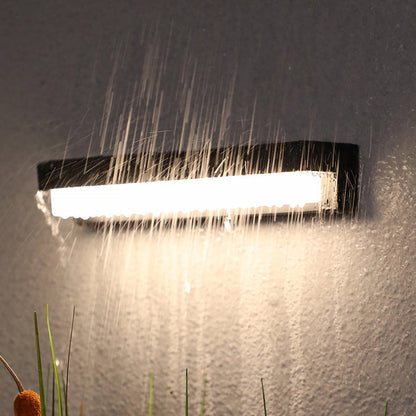 Modern Minimalist Solar Waterproof Sensor Rectangular ABS LED Wall Sconce Lamp For Outdoor Patio
