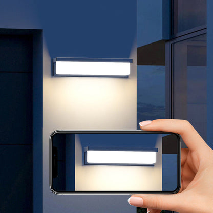 Modern Minimalist Solar Waterproof Sensor Rectangular ABS LED Wall Sconce Lamp For Outdoor Patio