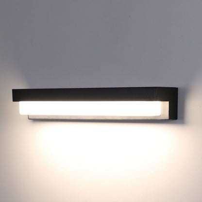 Modern Minimalist Solar Waterproof Sensor Rectangular ABS LED Wall Sconce Lamp For Outdoor Patio