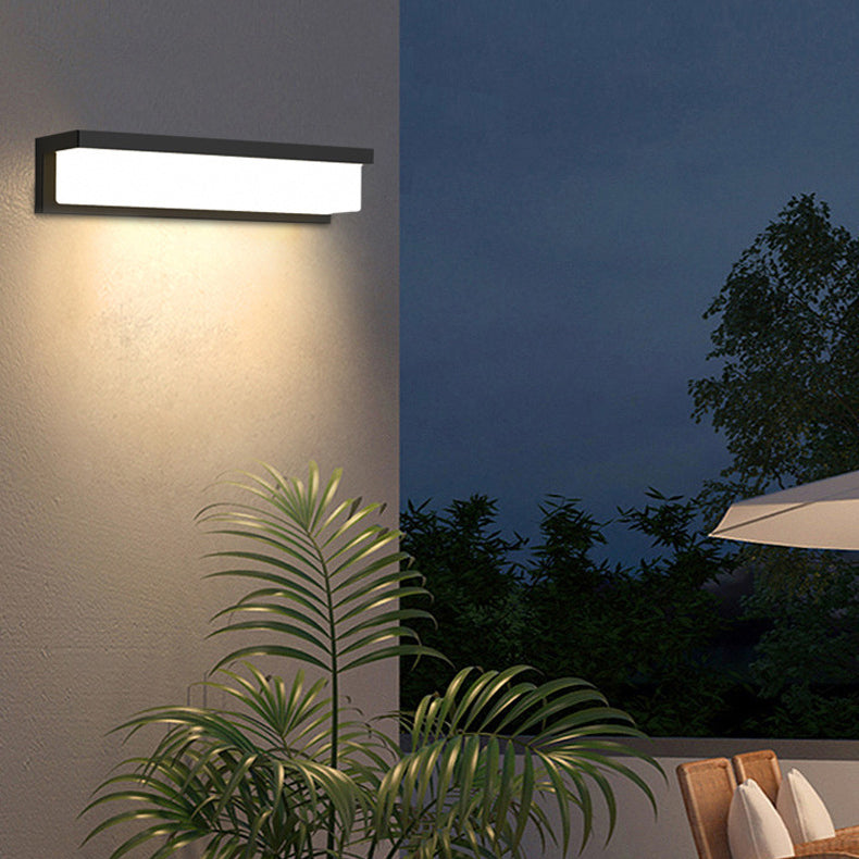 Modern Minimalist Solar Waterproof Sensor Rectangular ABS LED Wall Sconce Lamp For Outdoor Patio
