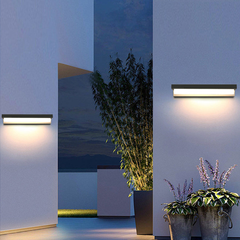 Modern Minimalist Solar Waterproof Sensor Rectangular ABS LED Wall Sconce Lamp For Outdoor Patio