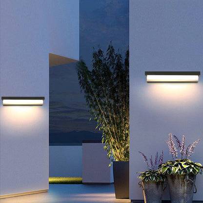 Modern Minimalist Solar Waterproof Sensor Rectangular ABS LED Wall Sconce Lamp For Outdoor Patio