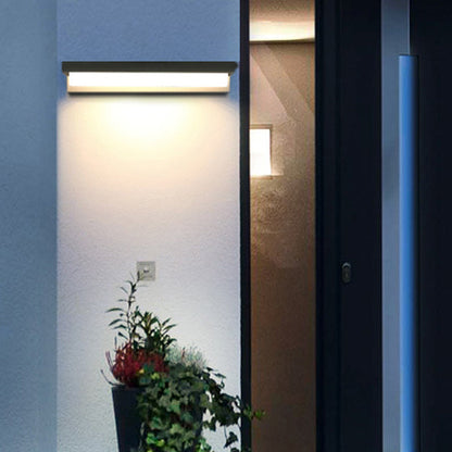 Modern Minimalist Solar Waterproof Sensor Rectangular ABS LED Wall Sconce Lamp For Outdoor Patio