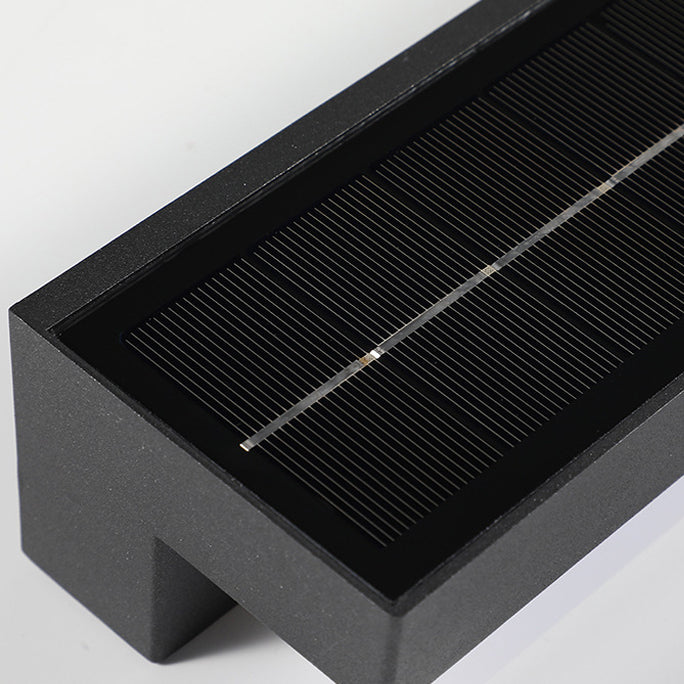 Modern Minimalist Solar Waterproof Sensor Rectangular ABS LED Wall Sconce Lamp For Outdoor Patio