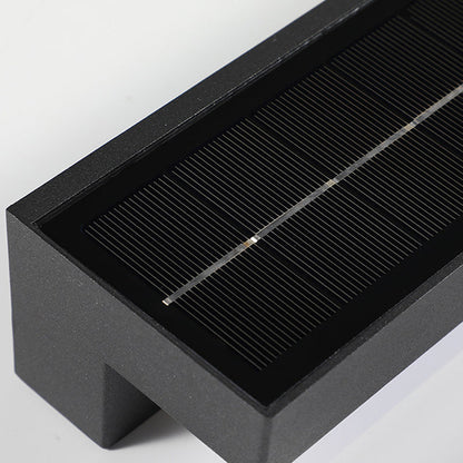 Modern Minimalist Solar Waterproof Sensor Rectangular ABS LED Wall Sconce Lamp For Outdoor Patio