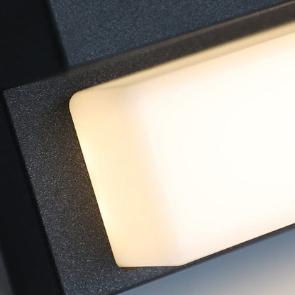 Modern Minimalist Solar Waterproof Sensor Rectangular ABS LED Wall Sconce Lamp For Outdoor Patio
