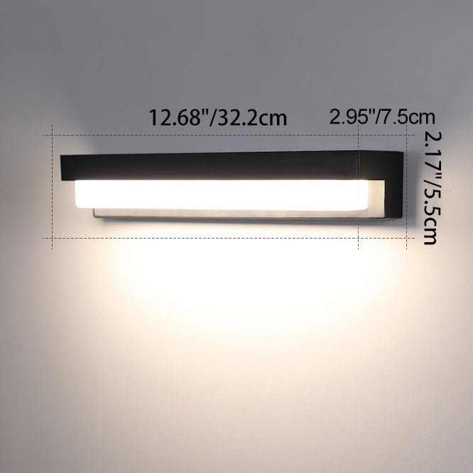 Modern Minimalist Solar Waterproof Sensor Rectangular ABS LED Wall Sconce Lamp For Outdoor Patio