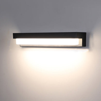Modern Minimalist Solar Waterproof Sensor Rectangular ABS LED Wall Sconce Lamp For Outdoor Patio