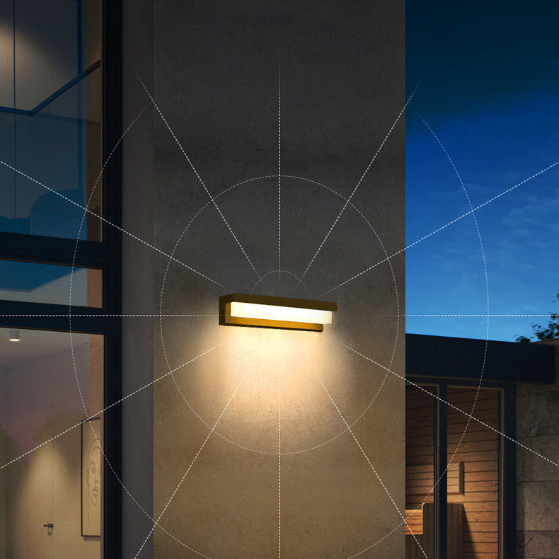 Modern Minimalist Solar Waterproof Sensor Rectangular ABS LED Wall Sconce Lamp For Outdoor Patio