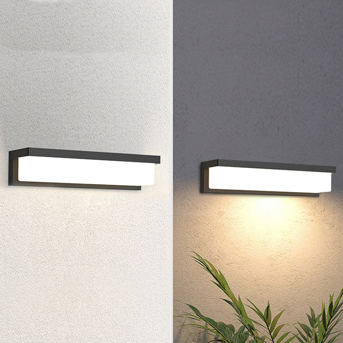Modern Minimalist Solar Waterproof Sensor Rectangular ABS LED Wall Sconce Lamp For Outdoor Patio