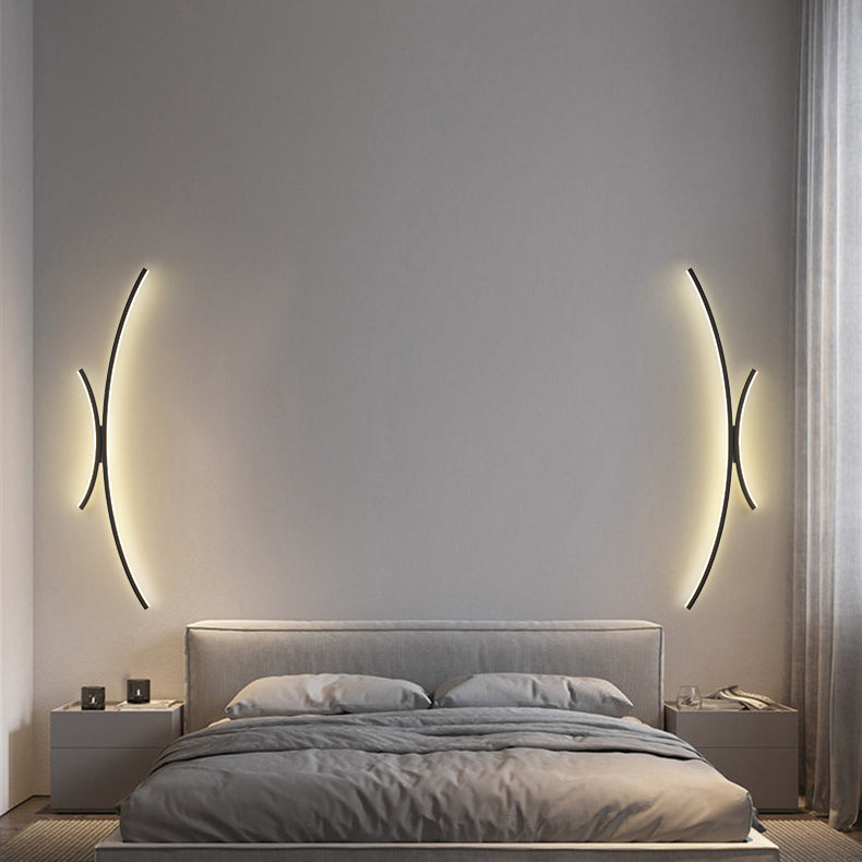 مصباح حائط LED من الألومنيوم والسيليكون بتصميم عصري بسيط لغرفة النوم 