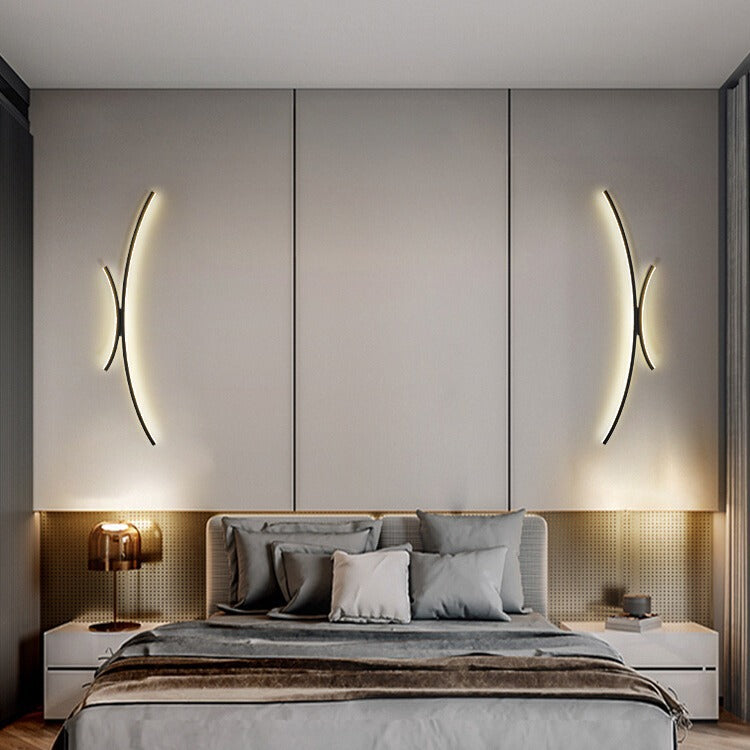 مصباح حائط LED من الألومنيوم والسيليكون بتصميم عصري بسيط لغرفة النوم 