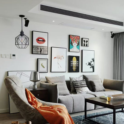 Contemporary Industrial Round Geometric Iron Cage 1-Light Pendant Light For Living Room