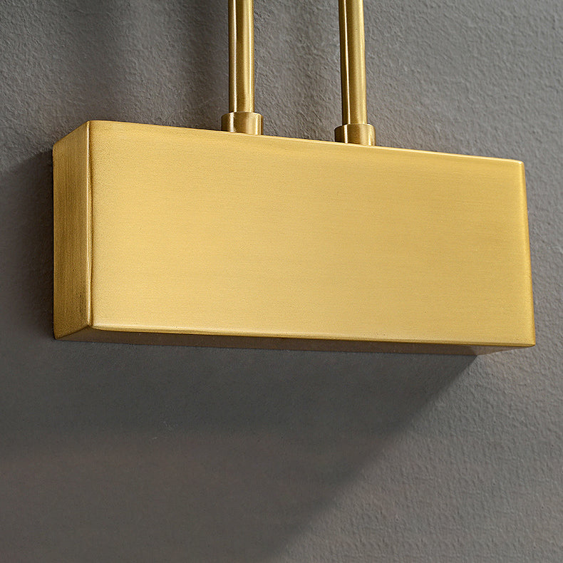 Modern Luxury Curved Pole Cylinder All Brass LED Vanity Light Wall Sconce Lamp For Bathroom