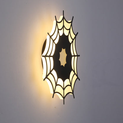 Contemporary Creative Spider Web Iron Acrylic LED Wall Sconce Lamp For Bedroom