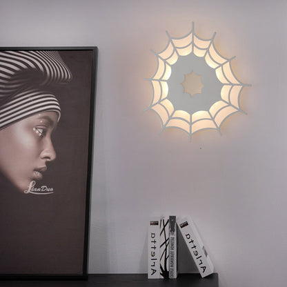 Contemporary Creative Spider Web Iron Acrylic LED Wall Sconce Lamp For Bedroom