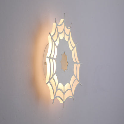 Contemporary Creative Spider Web Iron Acrylic LED Wall Sconce Lamp For Bedroom