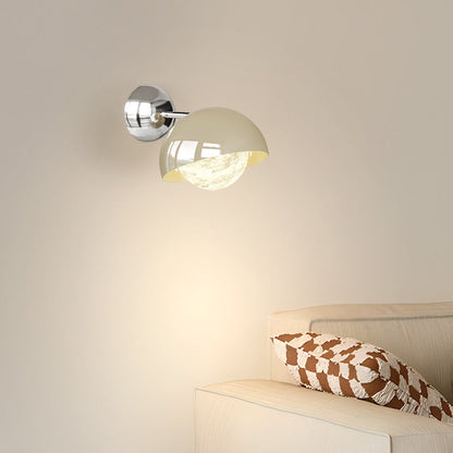 مصباح حائط LED بتصميم قبة نصف دائرية معاصرة إبداعية مصنوعة من الحديد البولي إيثيلين مع ظل القمر لغرفة النوم 