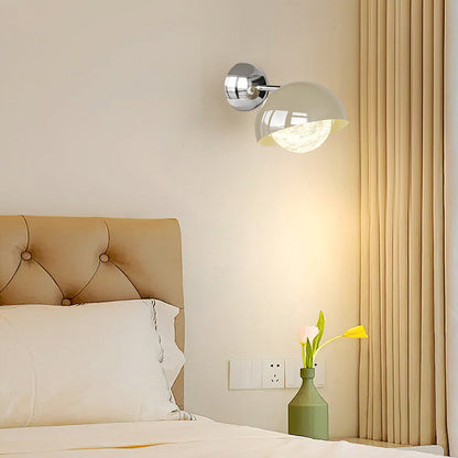 مصباح حائط LED بتصميم قبة نصف دائرية معاصرة إبداعية مصنوعة من الحديد البولي إيثيلين مع ظل القمر لغرفة النوم 
