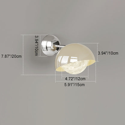مصباح حائط LED بتصميم قبة نصف دائرية معاصرة إبداعية مصنوعة من الحديد البولي إيثيلين مع ظل القمر لغرفة النوم 