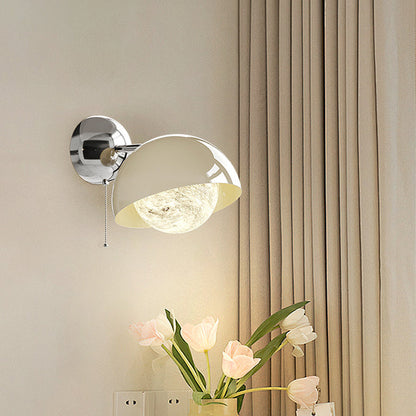 مصباح حائط LED بتصميم قبة نصف دائرية معاصرة إبداعية مصنوعة من الحديد البولي إيثيلين مع ظل القمر لغرفة النوم 